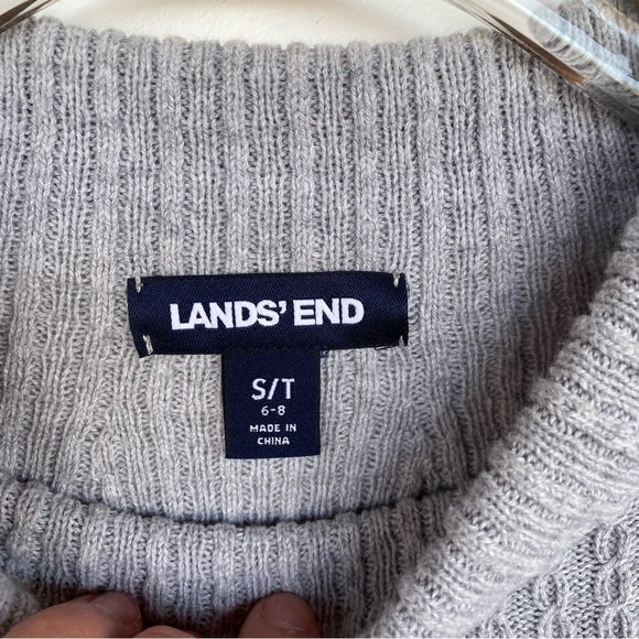 Lands’ End Womens Cable knit Chainlink Sweater Gray size S (6-8) - Picture 5 of 8